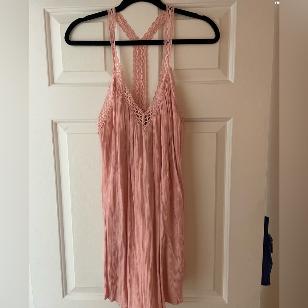 Flowy pink racer back dress